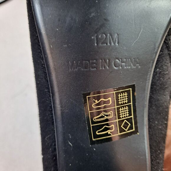 Rose Wand OTK Embroidered Boots Women's 12M Fabric Upper Black Renaissance Boho - Picture 7 of 13